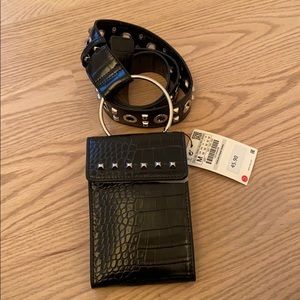 Zara black stud belt bag